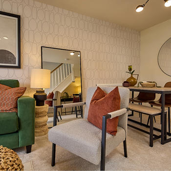 Image of the living area in the showhome at Dunford Drive.