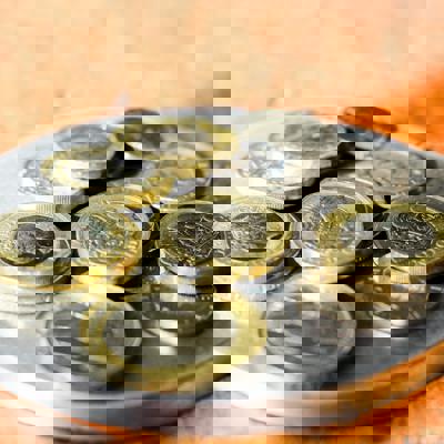 A pile of coins