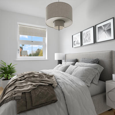 CGI image of one of the bedrooms at 3 Rope Garth, Leven.