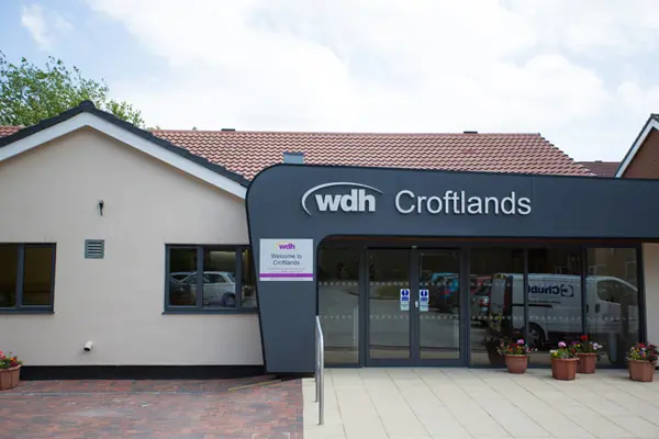 Image showing the extra care entrance at Croftlands.