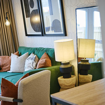 Image of the living area in the showhome at Dunford Drive.