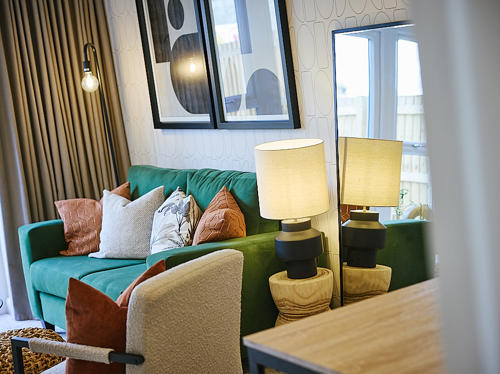 Image of the living area in the showhome at Dunford Drive.