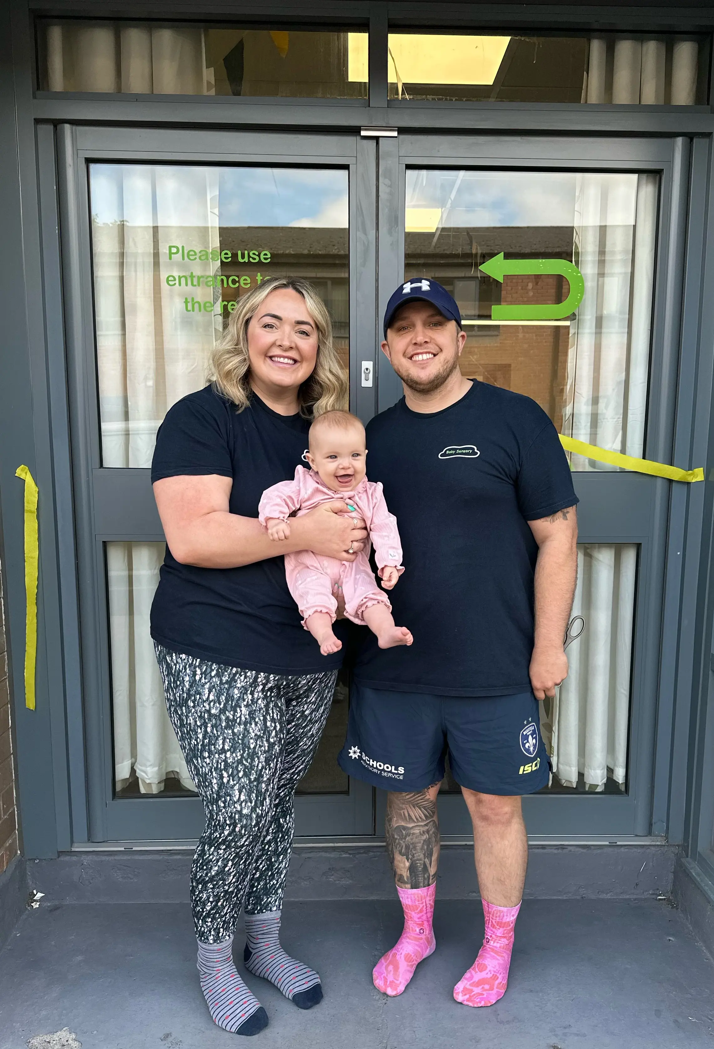 Karen, James and Navy Bingle celebrating opening their Baby Sensory business in one of our Commercial units.