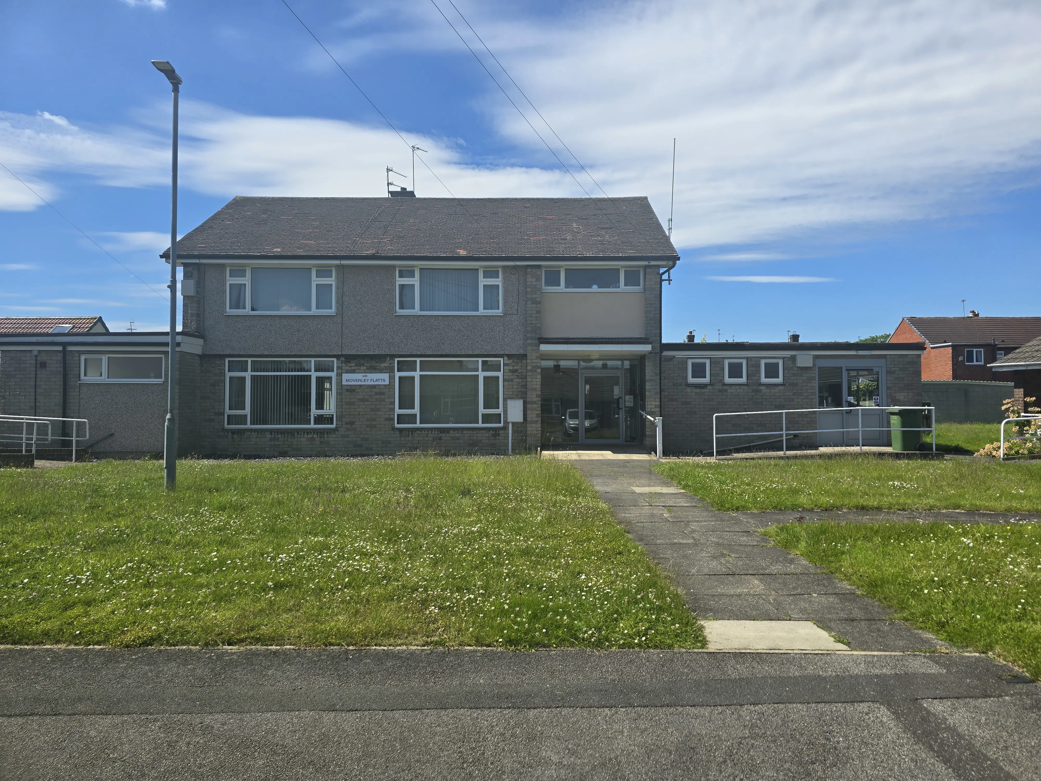 Image showing the front of Moverley Flatts.